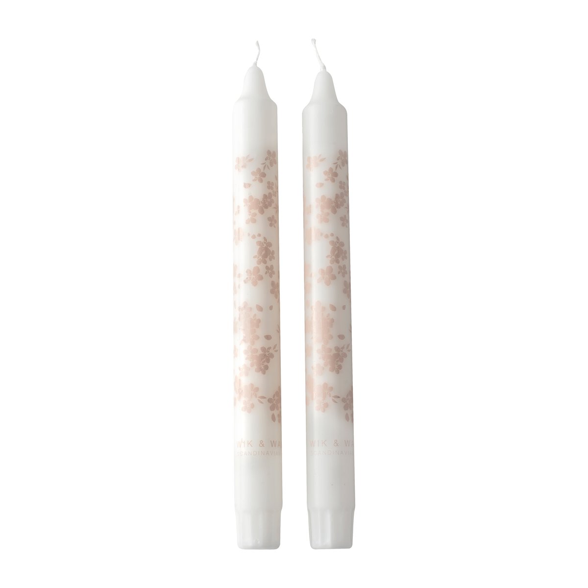 Wik & Walsøe Slåpeblom tapered candle 2-pack Pink