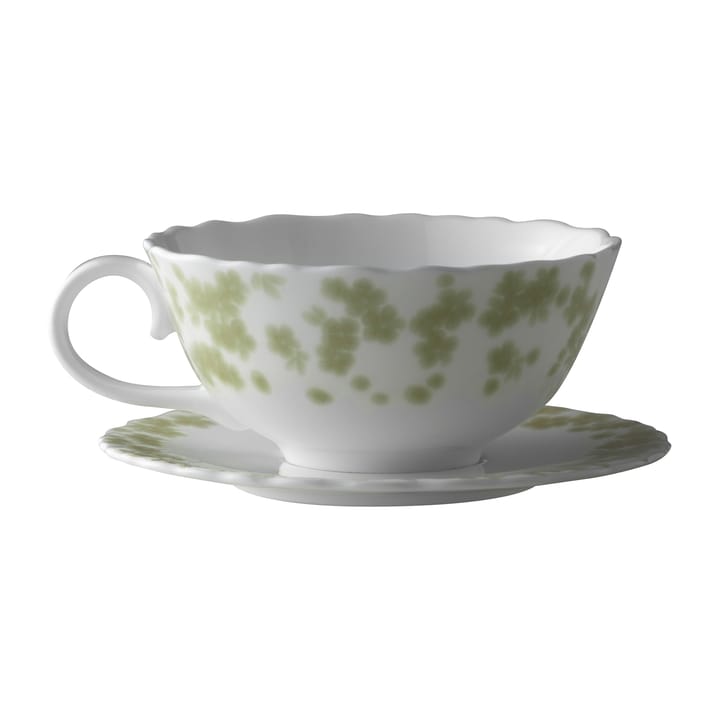 Slåpeblom teacup and saucer 30 cl - Green - Wik & Walsøe