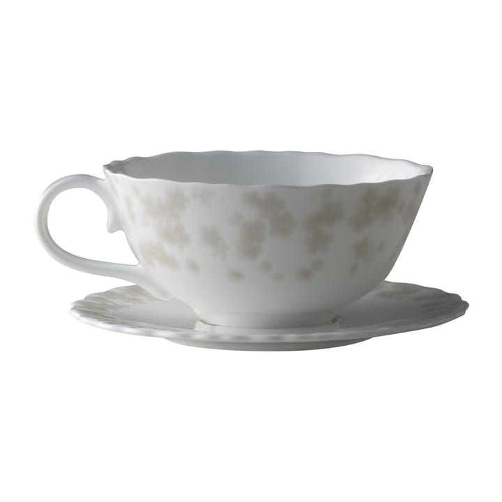 Slåpeblom teacup and saucer 30 cl - grey - Wik & Walsøe