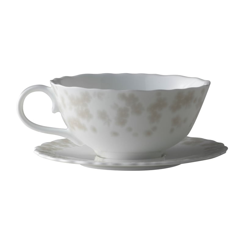 Wik & Walsøe Slåpeblom teacup and saucer 30 cl grey
