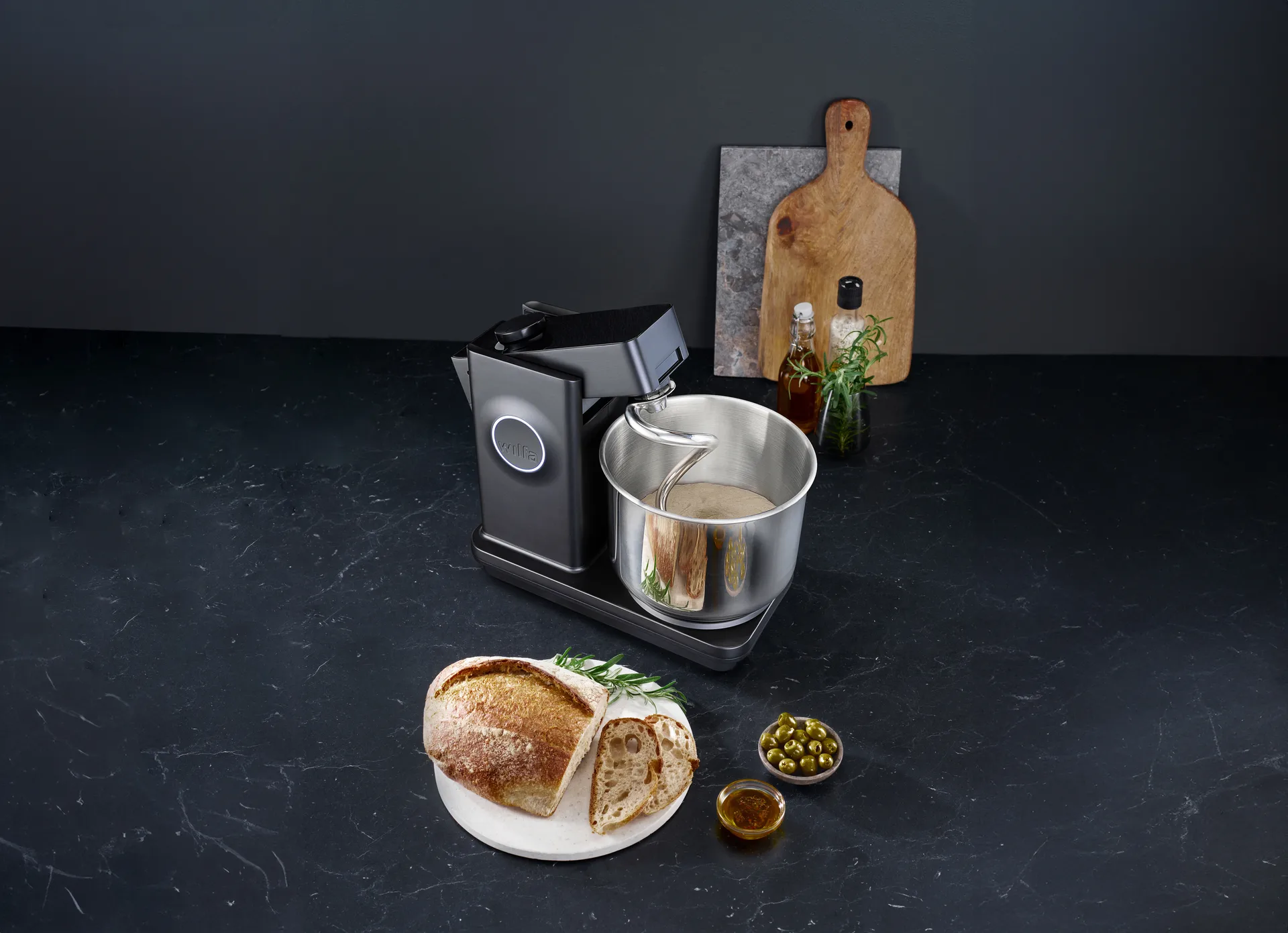 Probaker timer KM2BS-T70 kitchen machine 7 parts, Black Wilfa