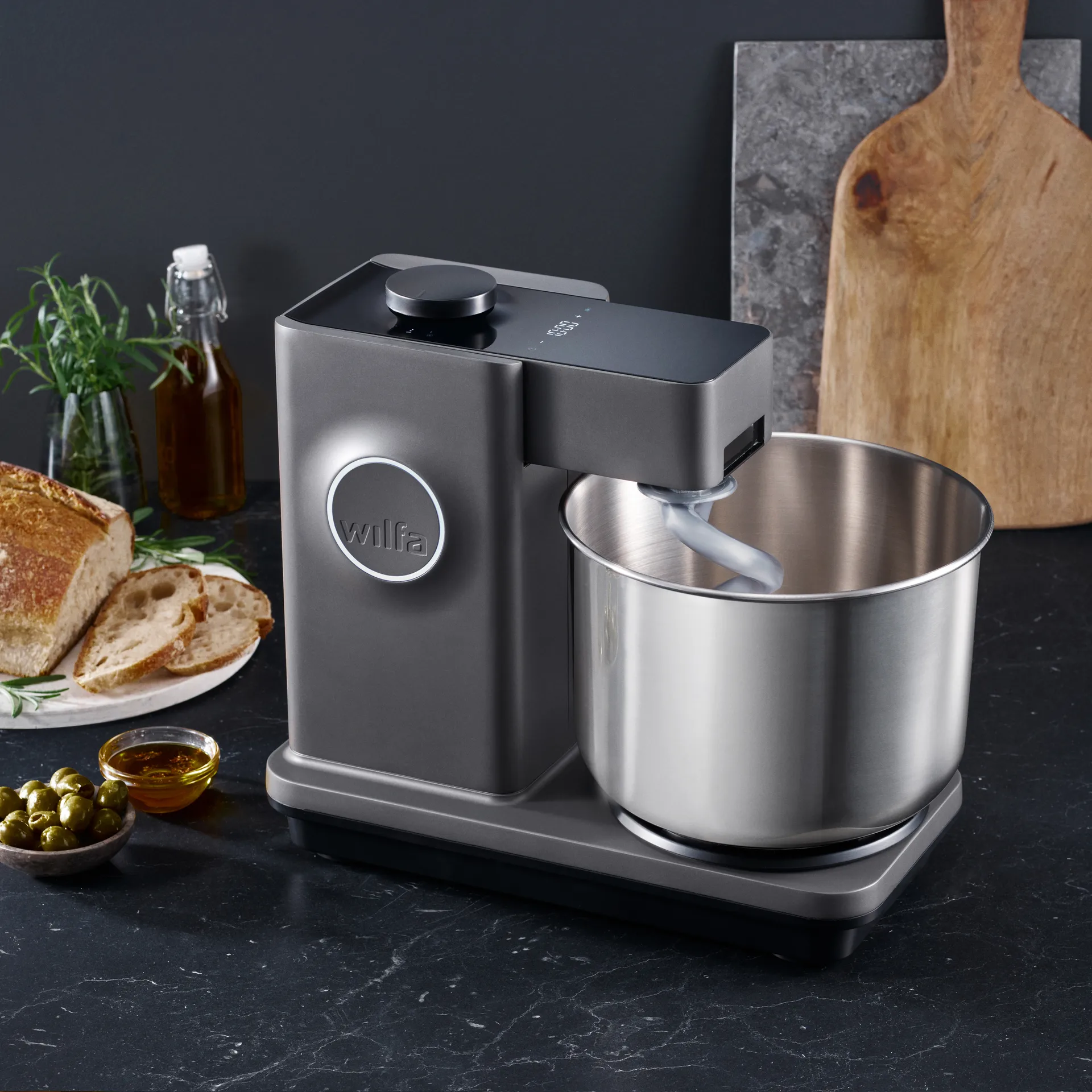 Probaker timer KM2GY-T70 kitchen machine 7 parts, Titanium Wilfa