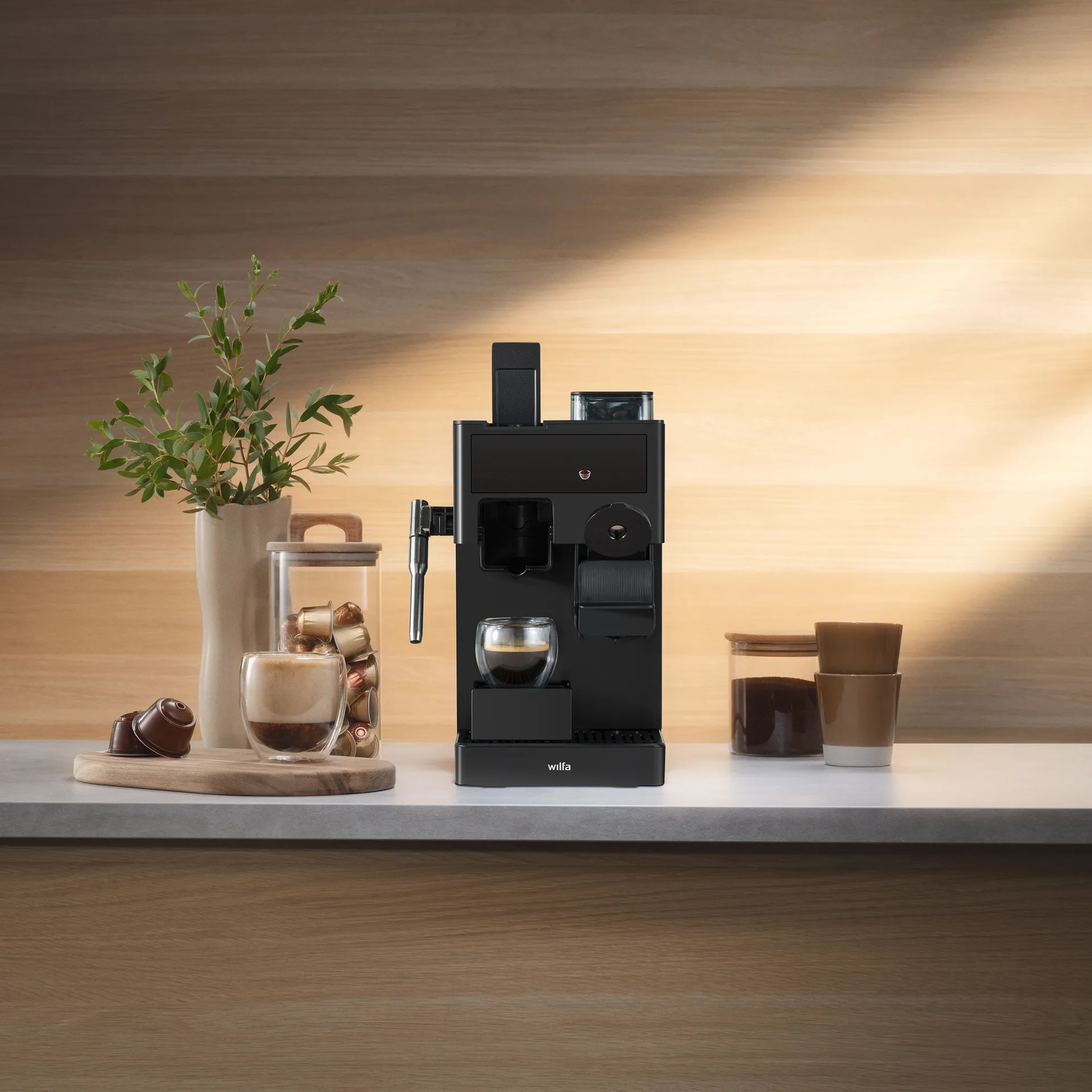 Wilfa Volo multi grind capsule machine, Black, 1.7 L Wilfa