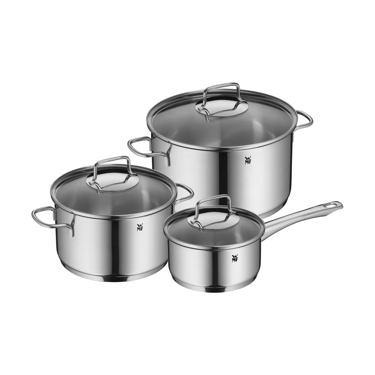 WMF Astoria cooking set 3 pieces Stainless steel | Scandinavian Design | Saucepan sets | Silver-coloured