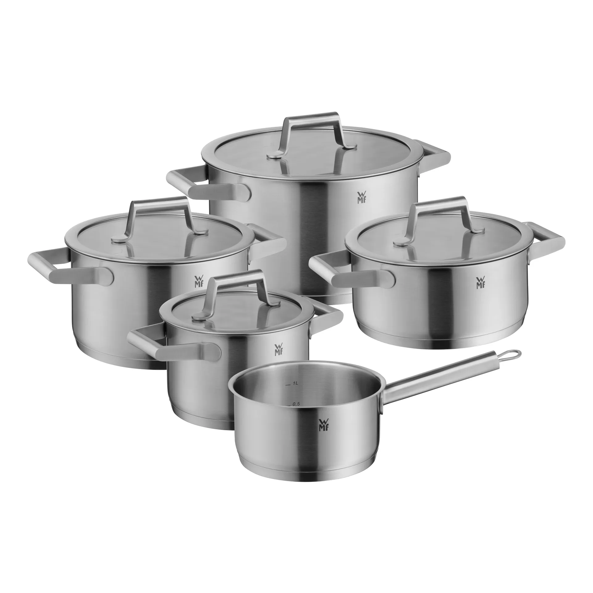 Comfort Line cromargan sauce pan set 5 pieces, Stainless steel WMF