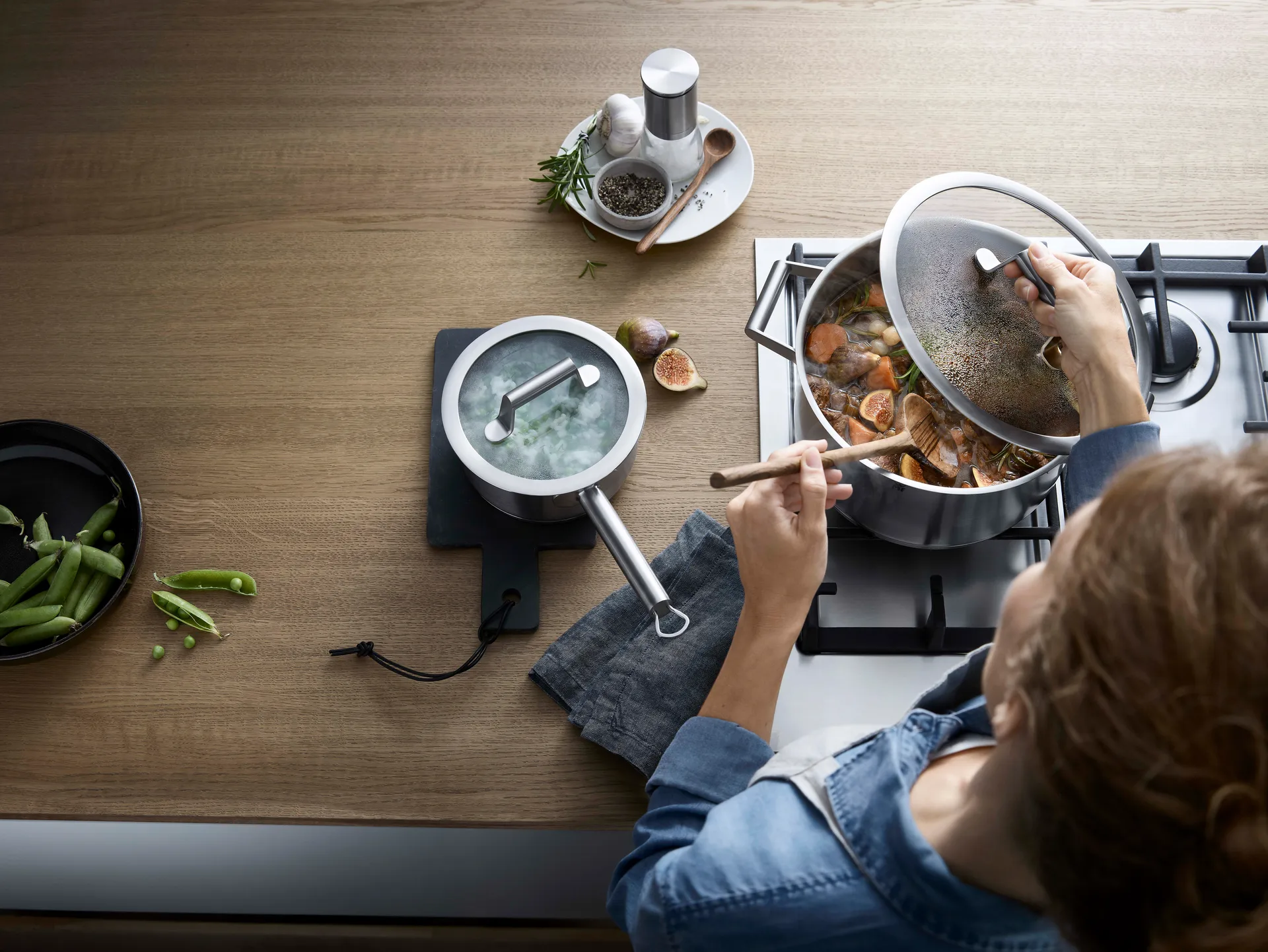 Comfort Line cromargan sauce pan set 5 pieces, Stainless steel WMF