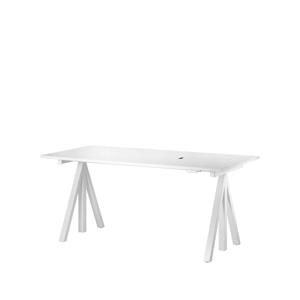 Works base for desk White, height-adjustable | Scandinavian Design | White