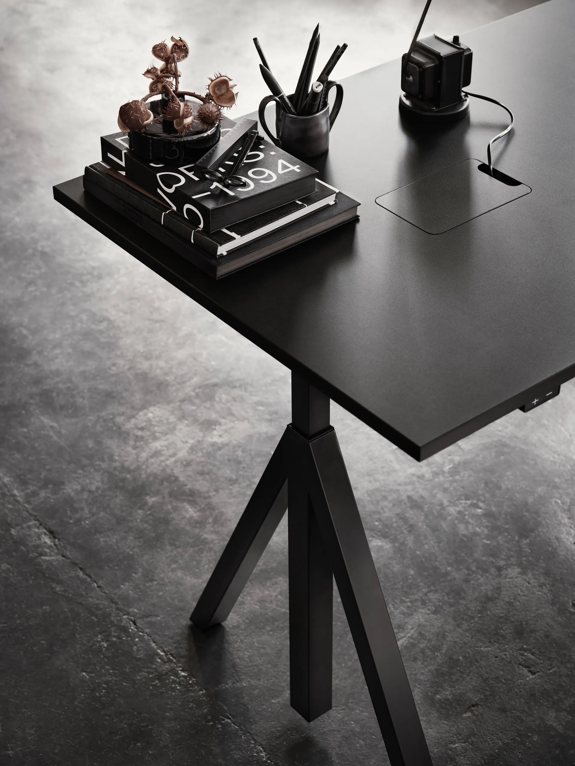 Works desk black 78x160 cm Works