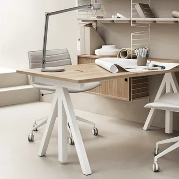 Works desk - oak & white - Works