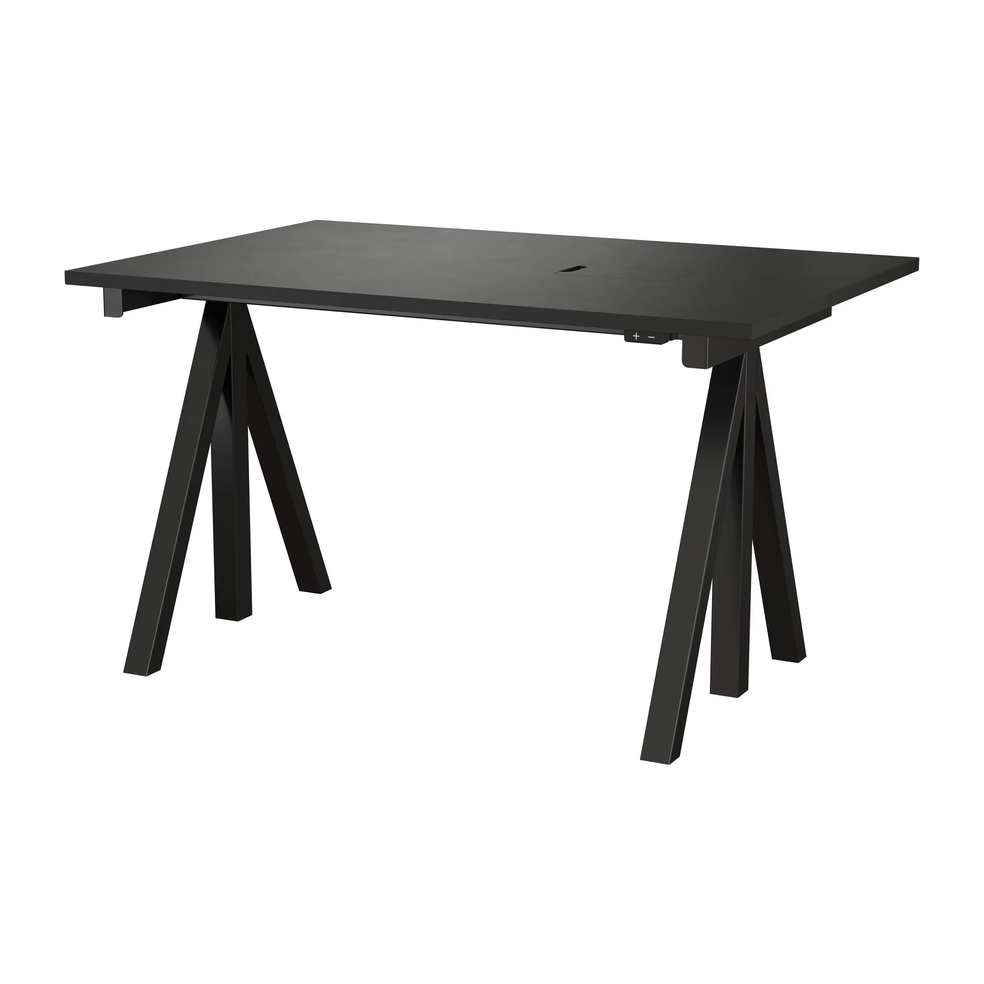 Works height-adjustable desk black 78x120 cm,  Works