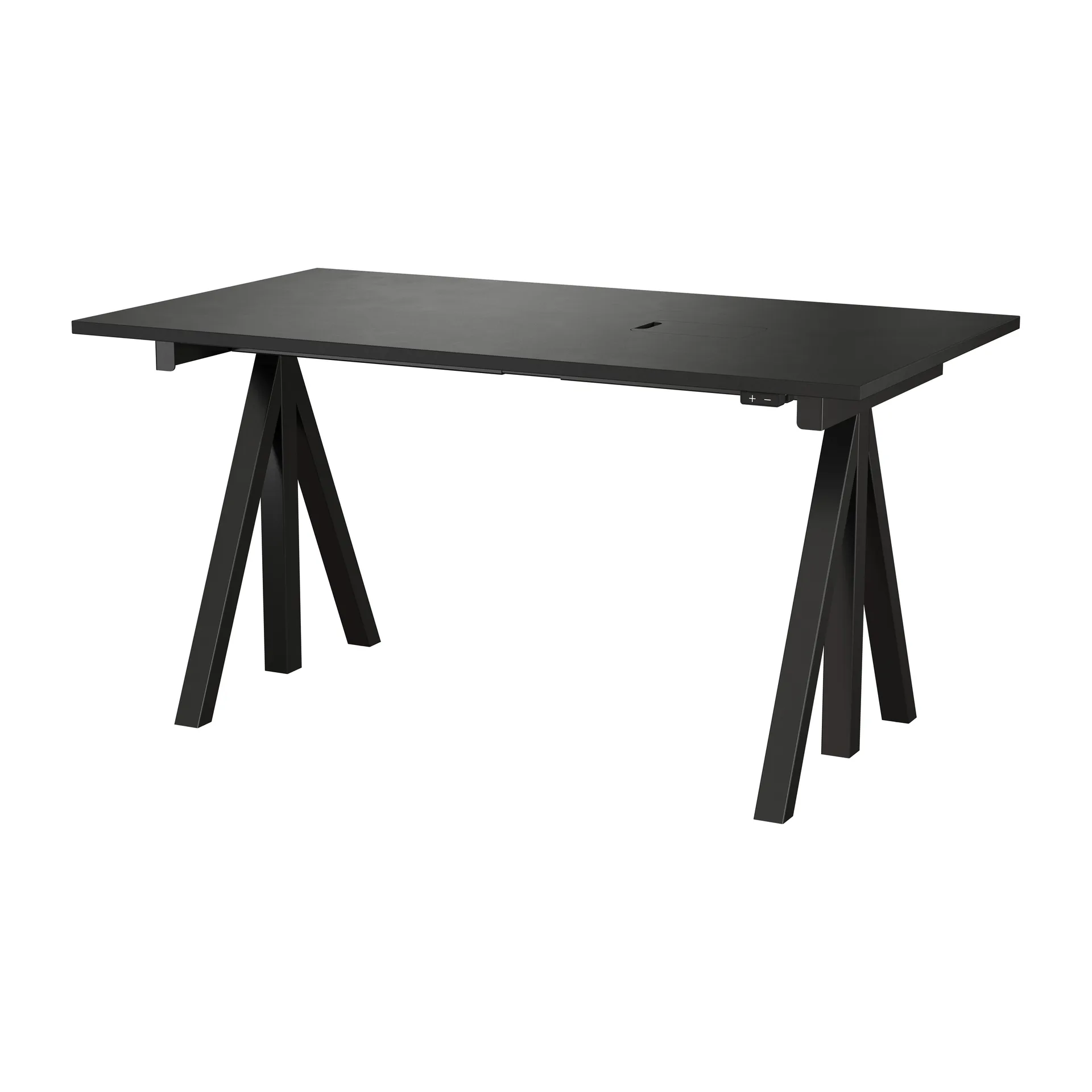 Works height-adjustable desk black 78x140 cm,  Works