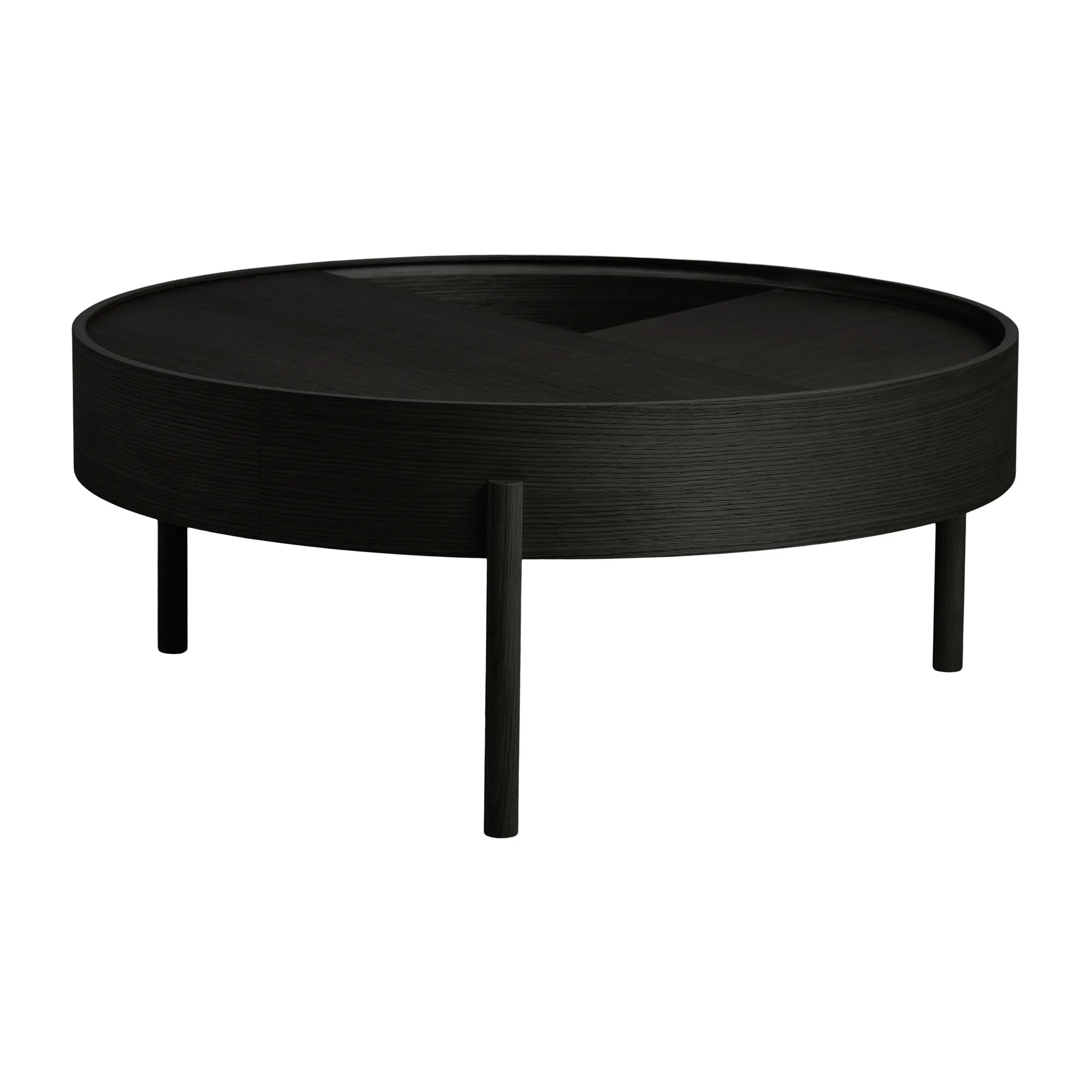 Arc coffee table 89 cm, Black ash Woud