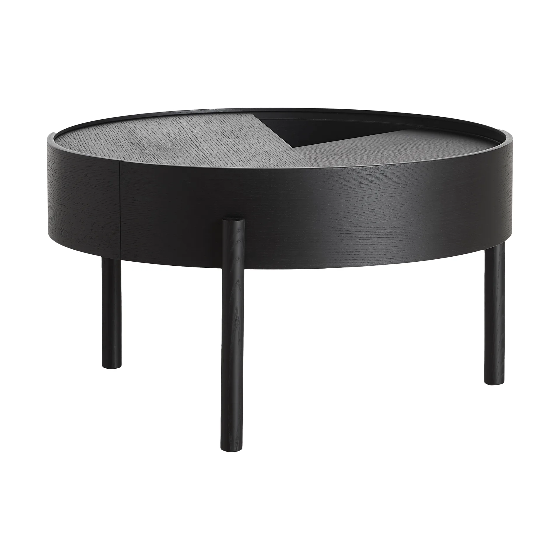 Arc coffee tableØ66 cm, Black-ash Woud