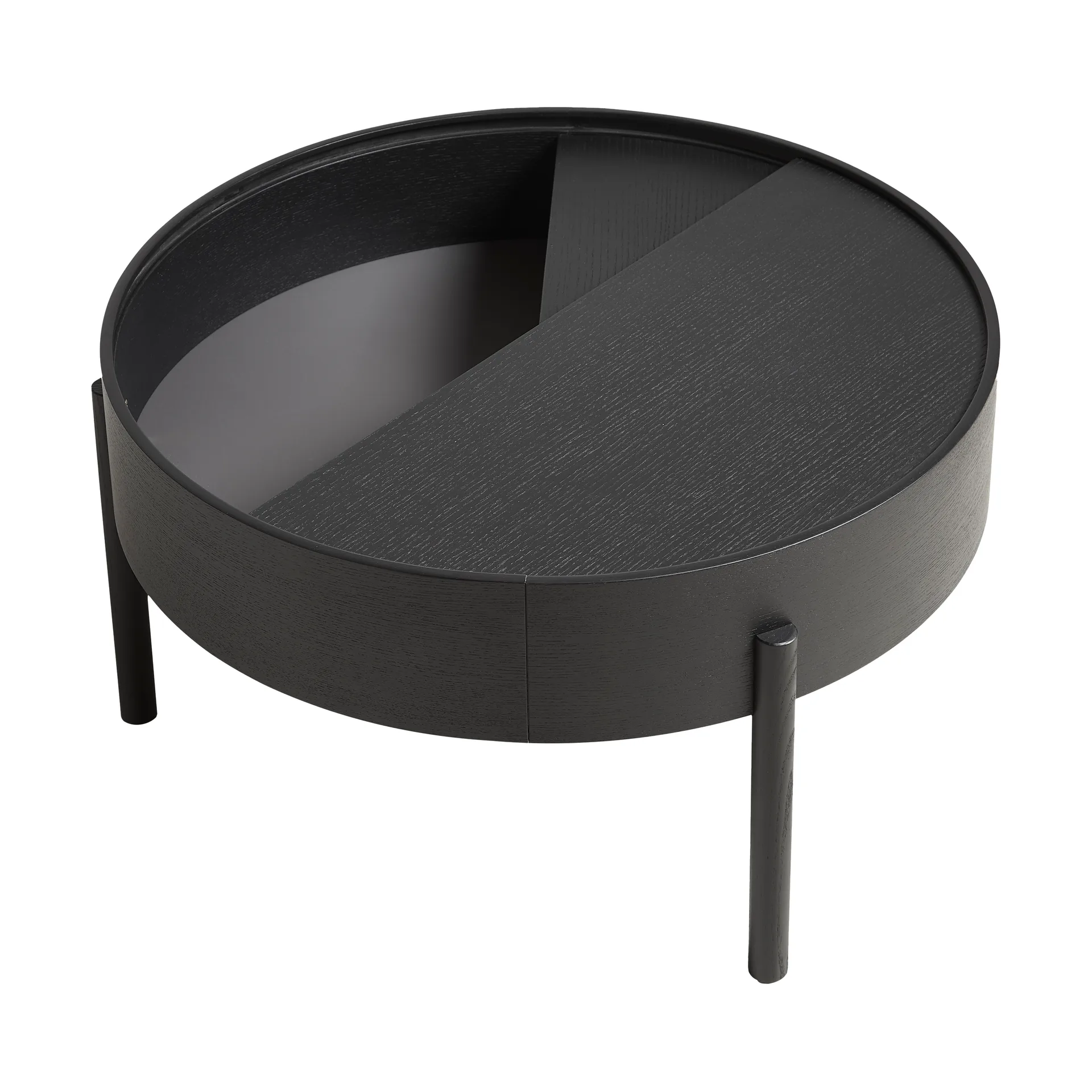 Arc coffee tableØ66 cm, Black-ash Woud