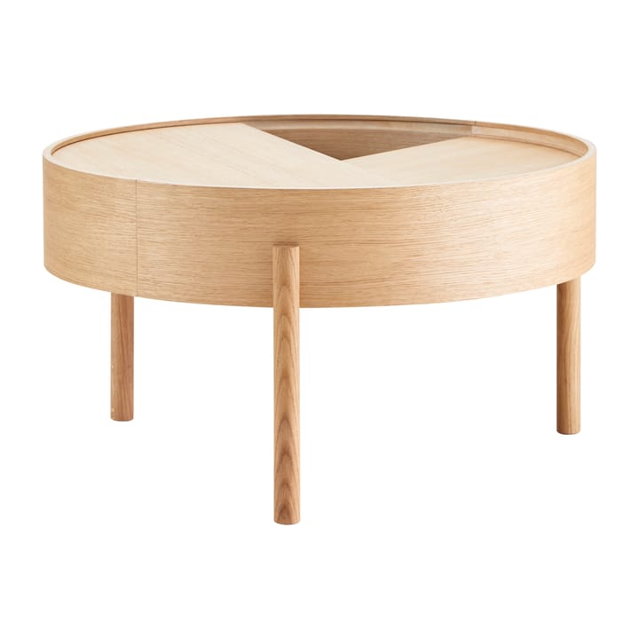 Arc coffee tableØ66 cm - White pigmented oak - Woud