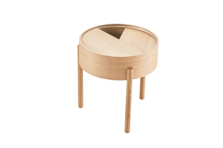 Arc side table, White pigmented oak Woud