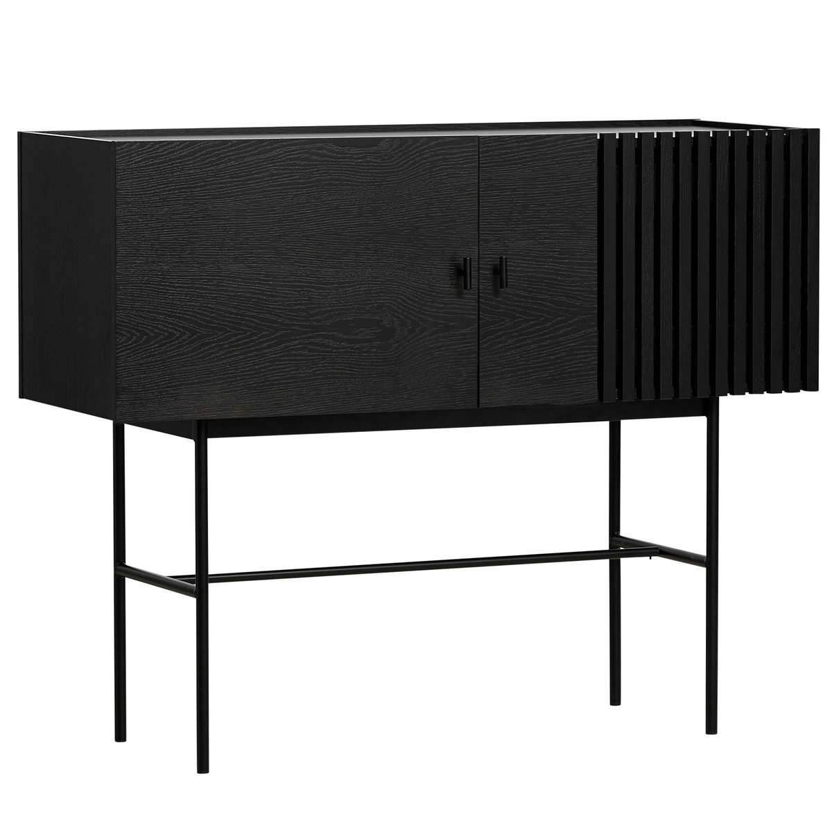 Woud Array side table, 120 cm Black-painted oak | Scandinavian Design | Side tables | Black