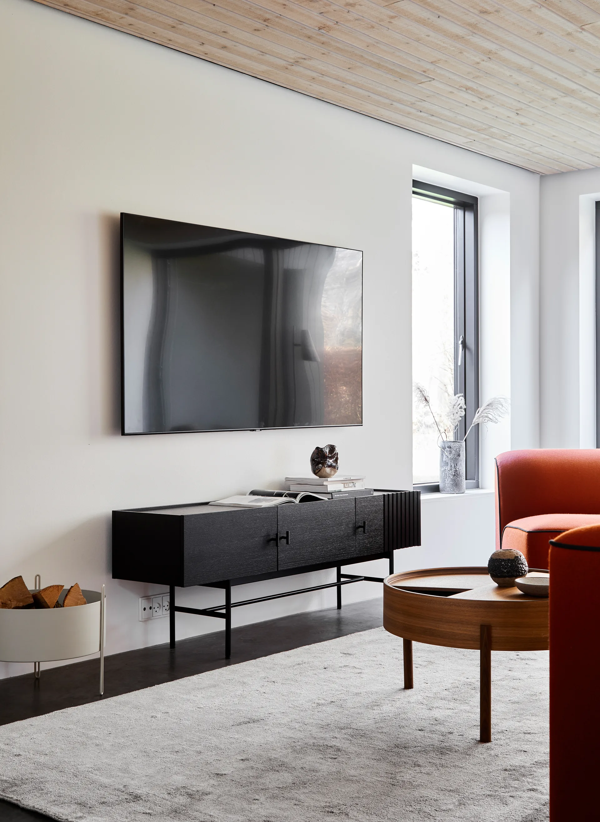 Array side table, 180 cm, Black oak Woud