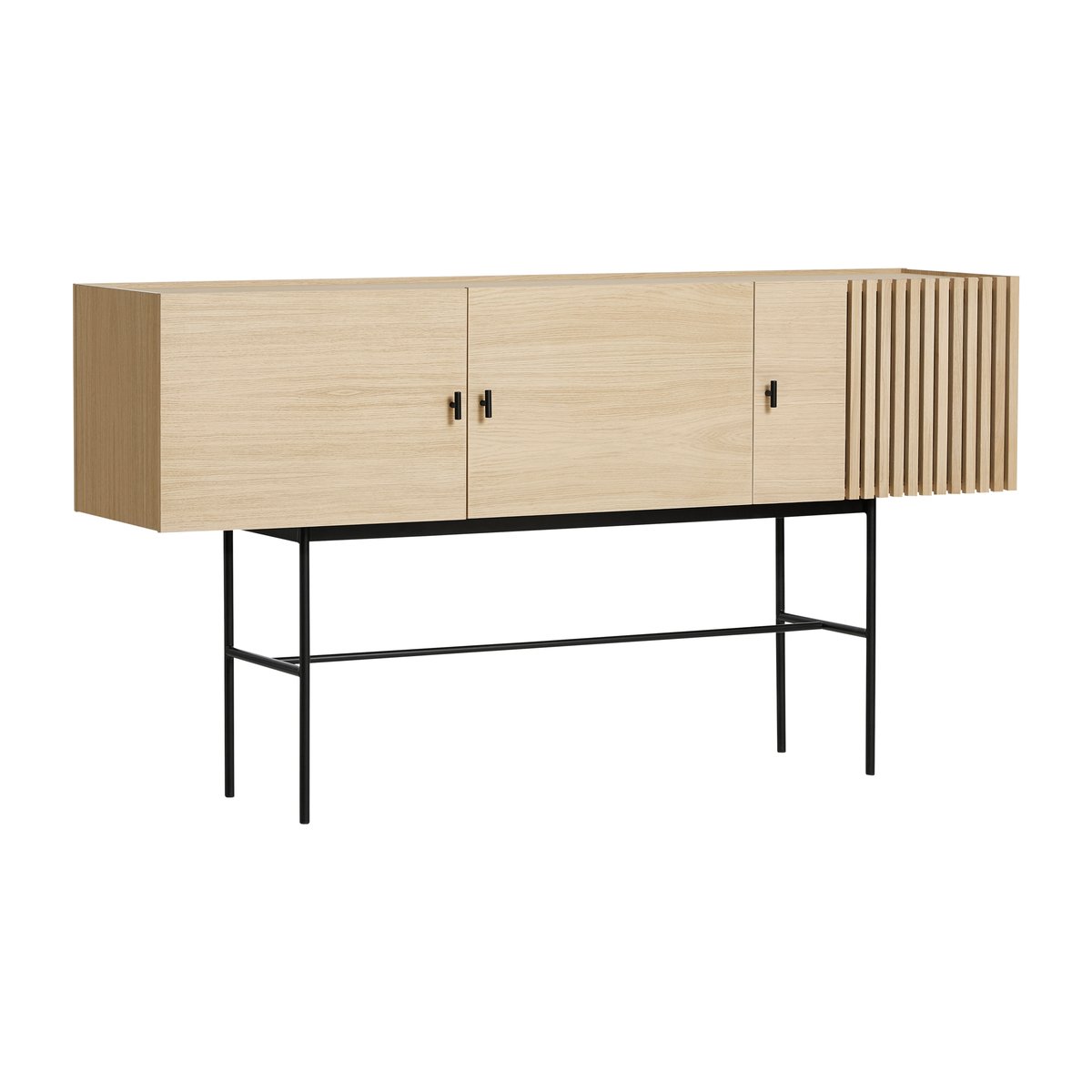 Woud Array side table, 180 cm White pigmented oak | Scandinavian Design | Side tables | Beige