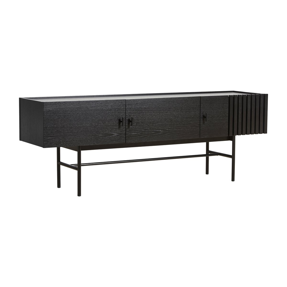 Woud Array side table, low, 150 cm Black oak | Scandinavian Design | Dressers & sideboards | Black