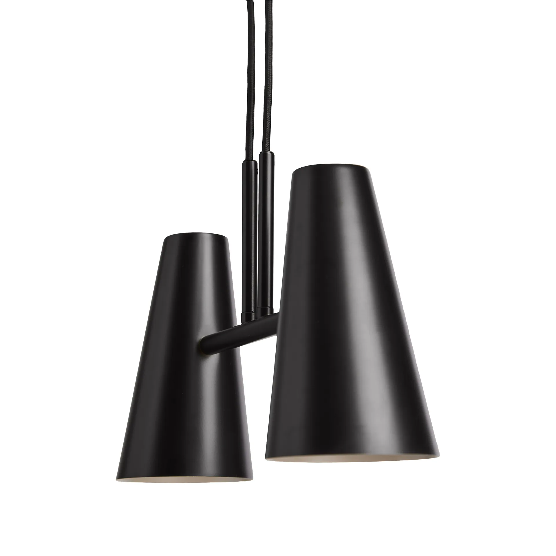 Cono pendant lamp 2 shades, Black Woud