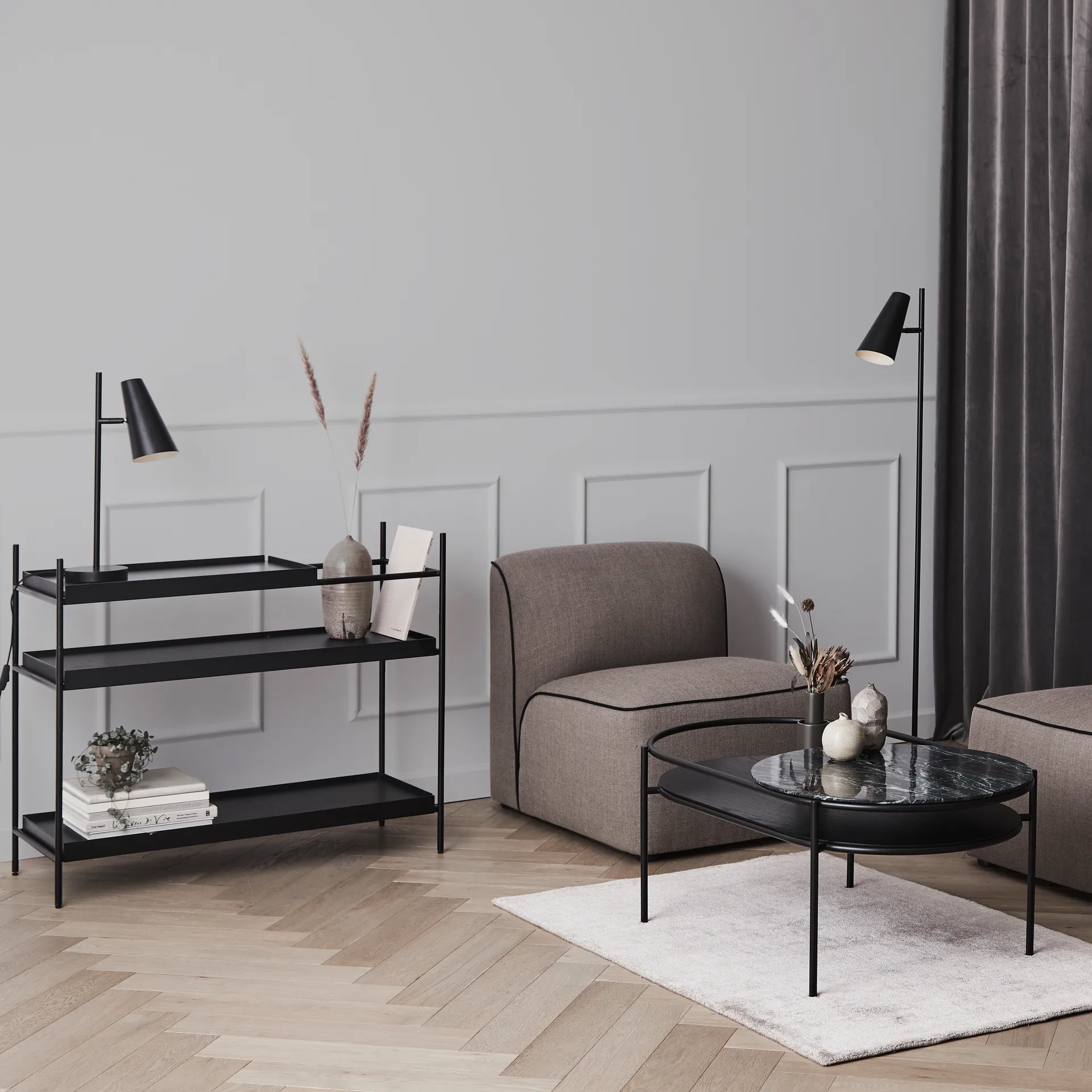 Cono table lamp, Black Woud