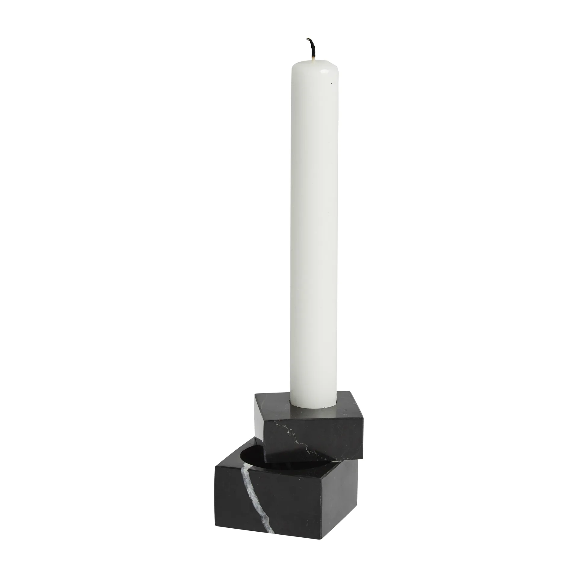 Jeu de dés 1 candle holder marble, Black Woud