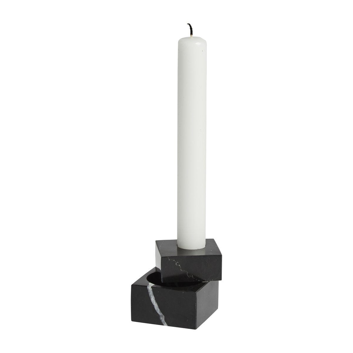 Woud Jeu de dés 1 candle holder marble Black | Scandinavian Design | Candle holders | Black