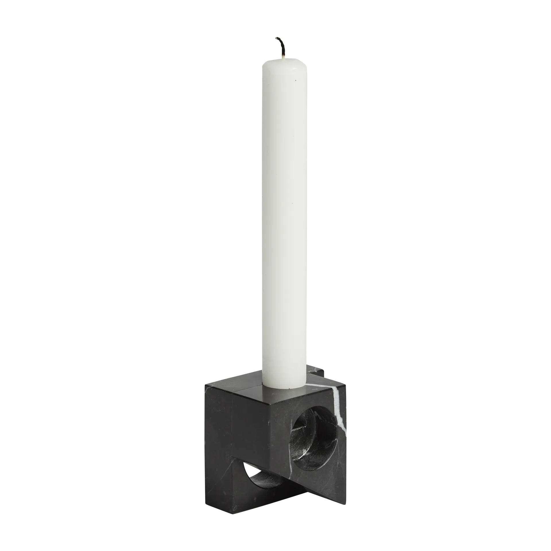 Jeu de dés 2 candle holder marble, Black Woud