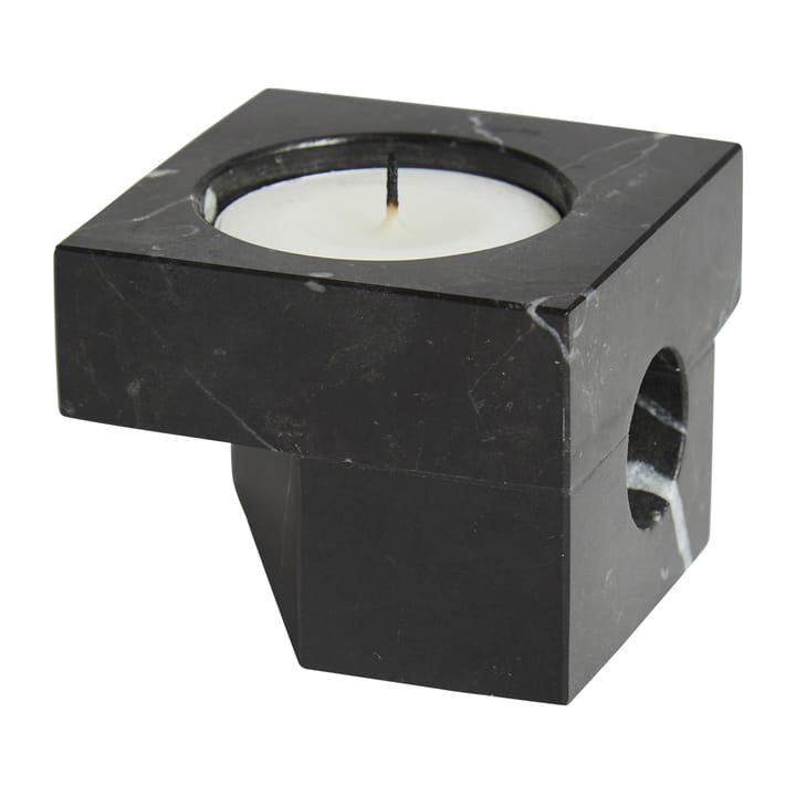 Jeu de dés 2 candle holder marble, Black Woud