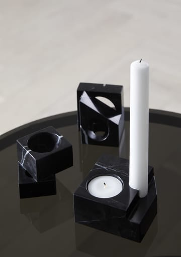 Jeu de dés 2 candle holder marble - Black - Woud