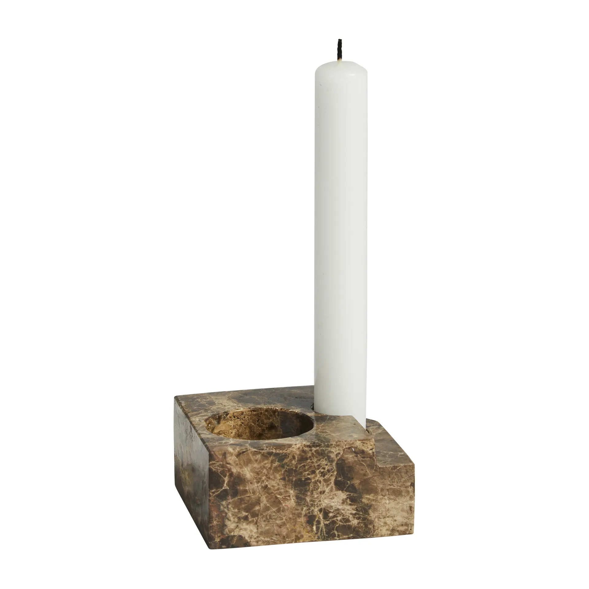 Jeu de dés 3 candle holder marble, Brown Woud