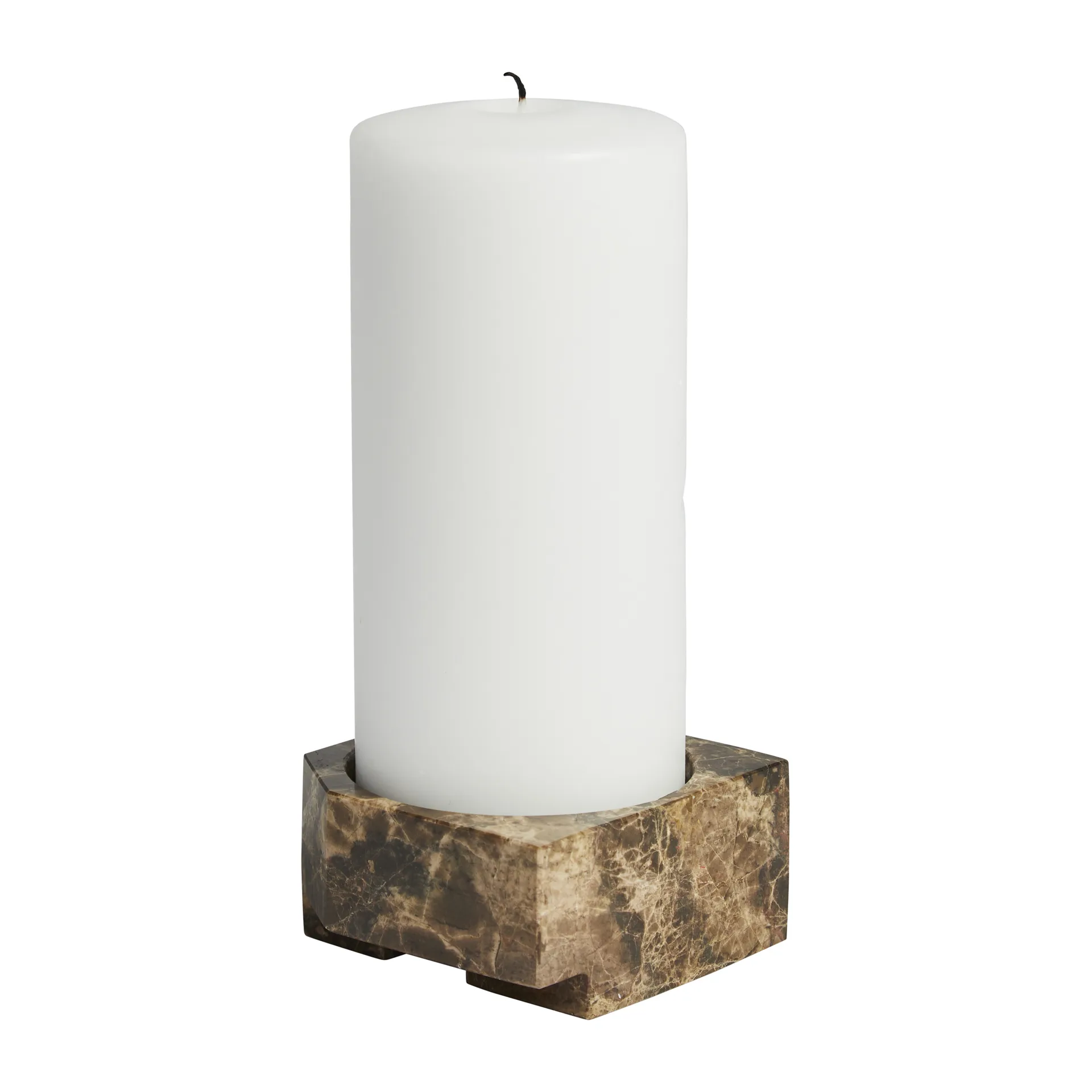 Jeu de dés 3 candle holder marble, Brown Woud
