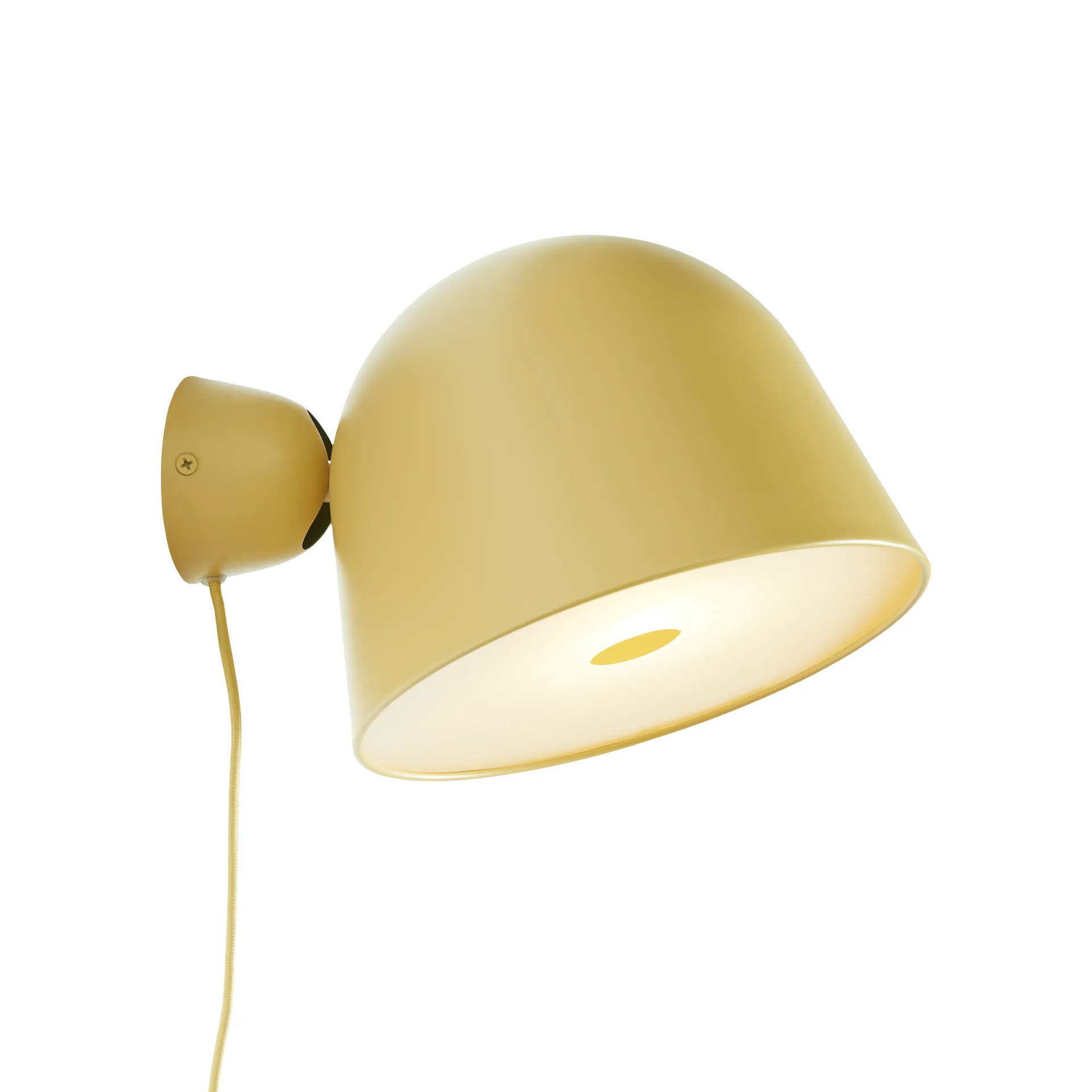 Kuppi wall lamp 2.0, Mustard yellow Woud