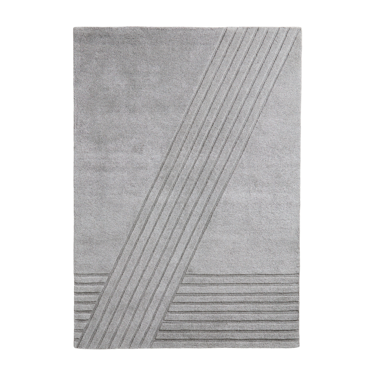 Woud Kyoto rug grey 170x240 cm | Scandinavian Design | Wool rugs | Grey