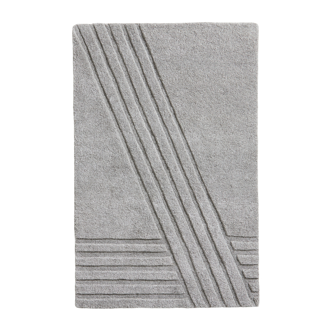 Woud Kyoto rug grey 90x140 cm | Scandinavian Design | Wool rugs | Grey