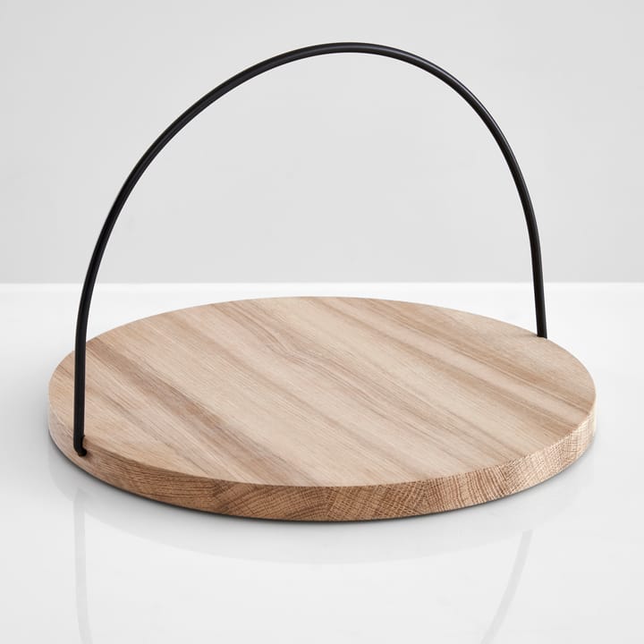 Loop tray with handle large - oak black - Woud