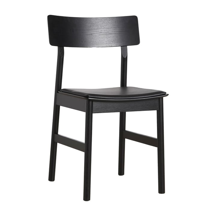 Pause dining chairs 2.0, Black leather Woud