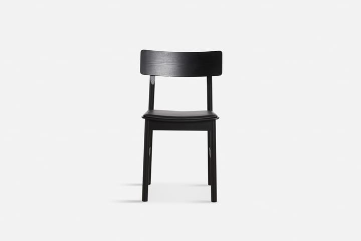 Pause dining chairs 2.0, Black leather Woud