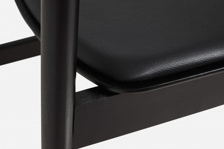 Pause dining chairs 2.0, Black leather Woud