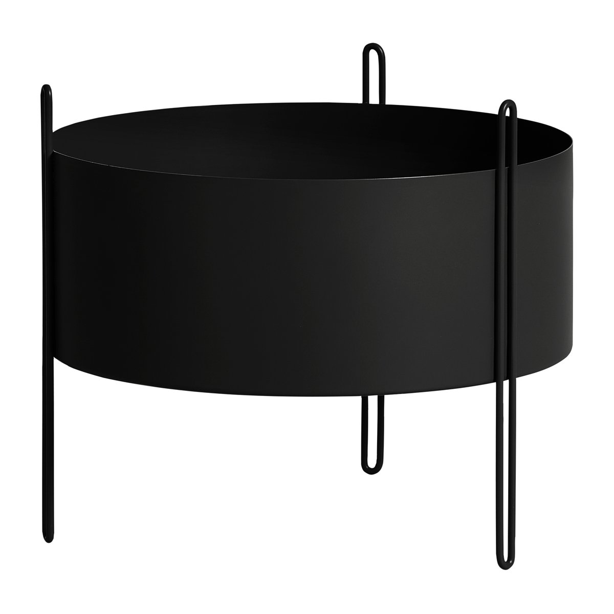 Woud Pidestall flowerpot medium o40 cm Black | Scandinavian Design | Flower pots | Black