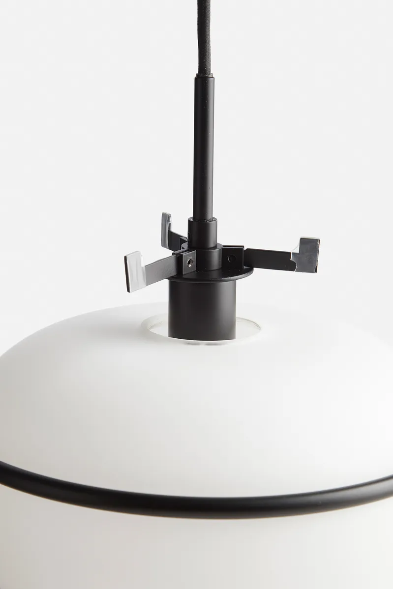 Pump pendant lamp, black, opal Woud