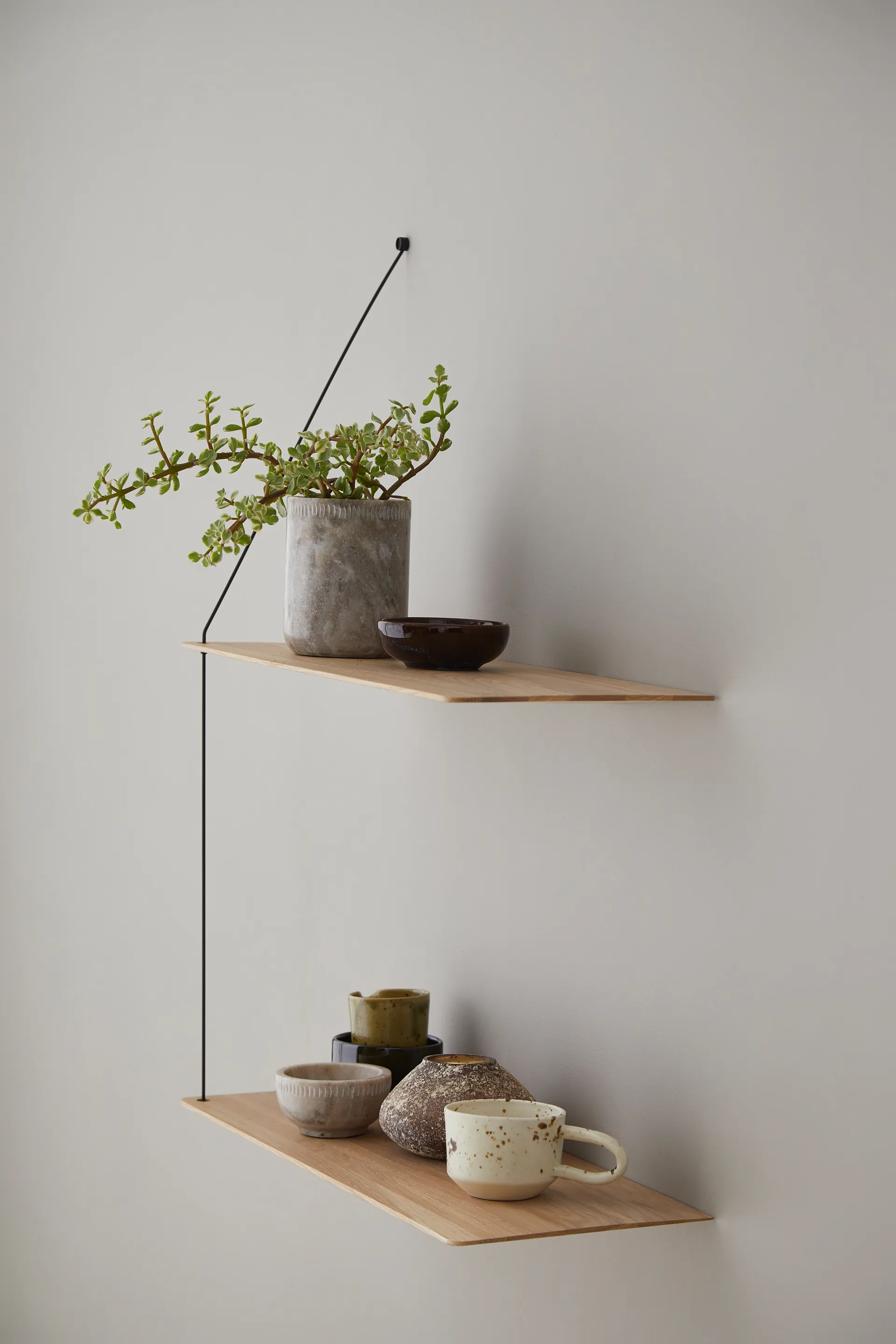 Stedge shelf 60 cm, White pigmented oak Woud
