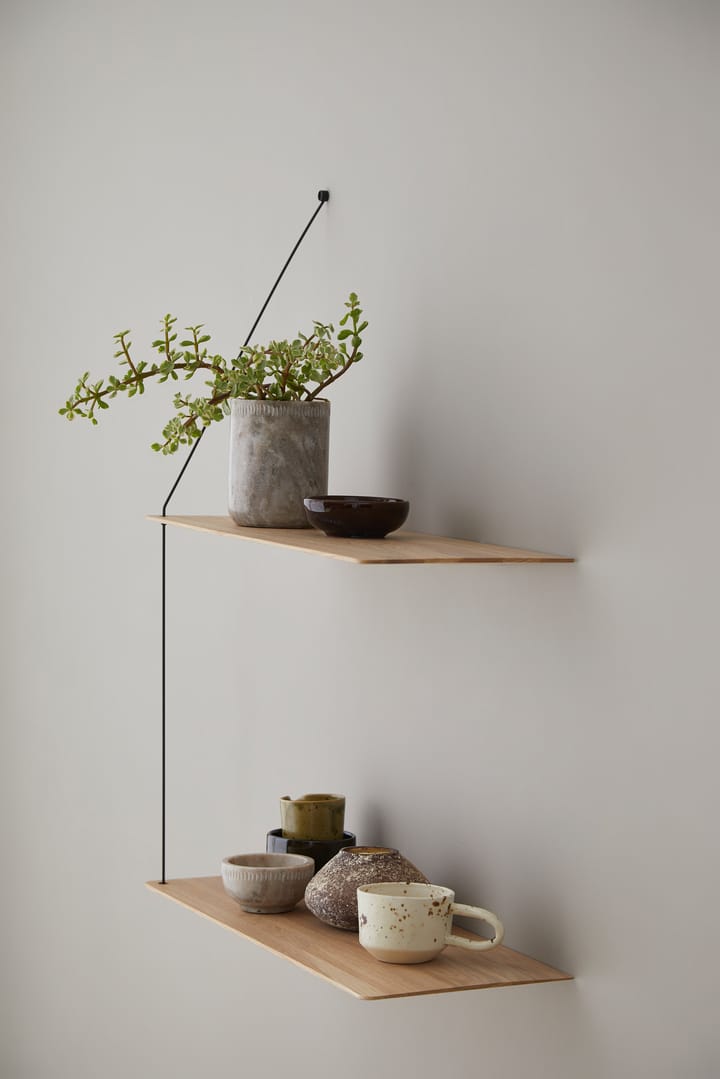 Stedge shelf 60 cm - White pigmented oak - Woud