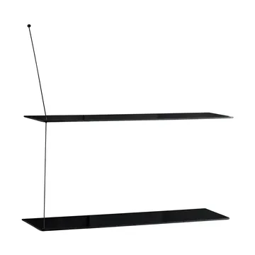 Stedge shelf - Black oak, 80 cm, 2 shelves - Woud