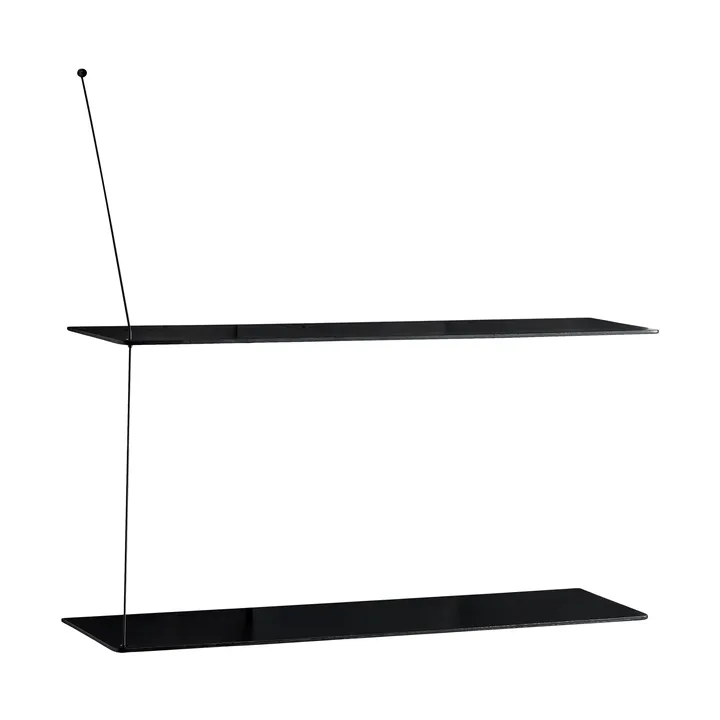 Stedge shelf - Black oak, 80 cm, 2 shelves - Woud
