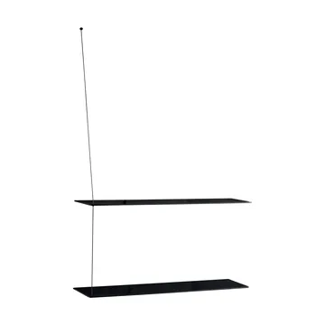 Stedge shelf - Black oak, 80 cm, 2 shelves - Woud