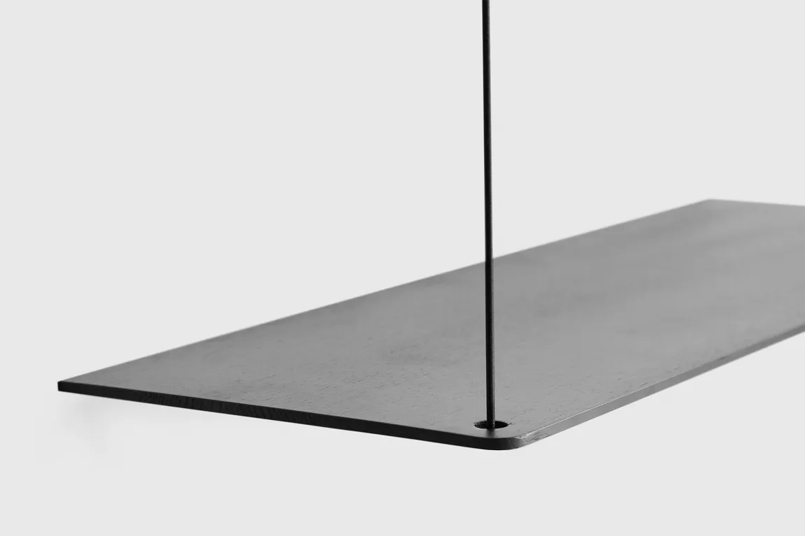Stedge shelf, Black oak, 80 cm, 2 shelves Woud Stedge shelf, Black oak, 80 cm, 2 shelves Woud