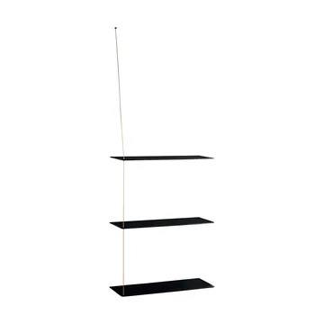 Stedge shelf - Black oak-brass, 60 cm, 3 shelves - Woud