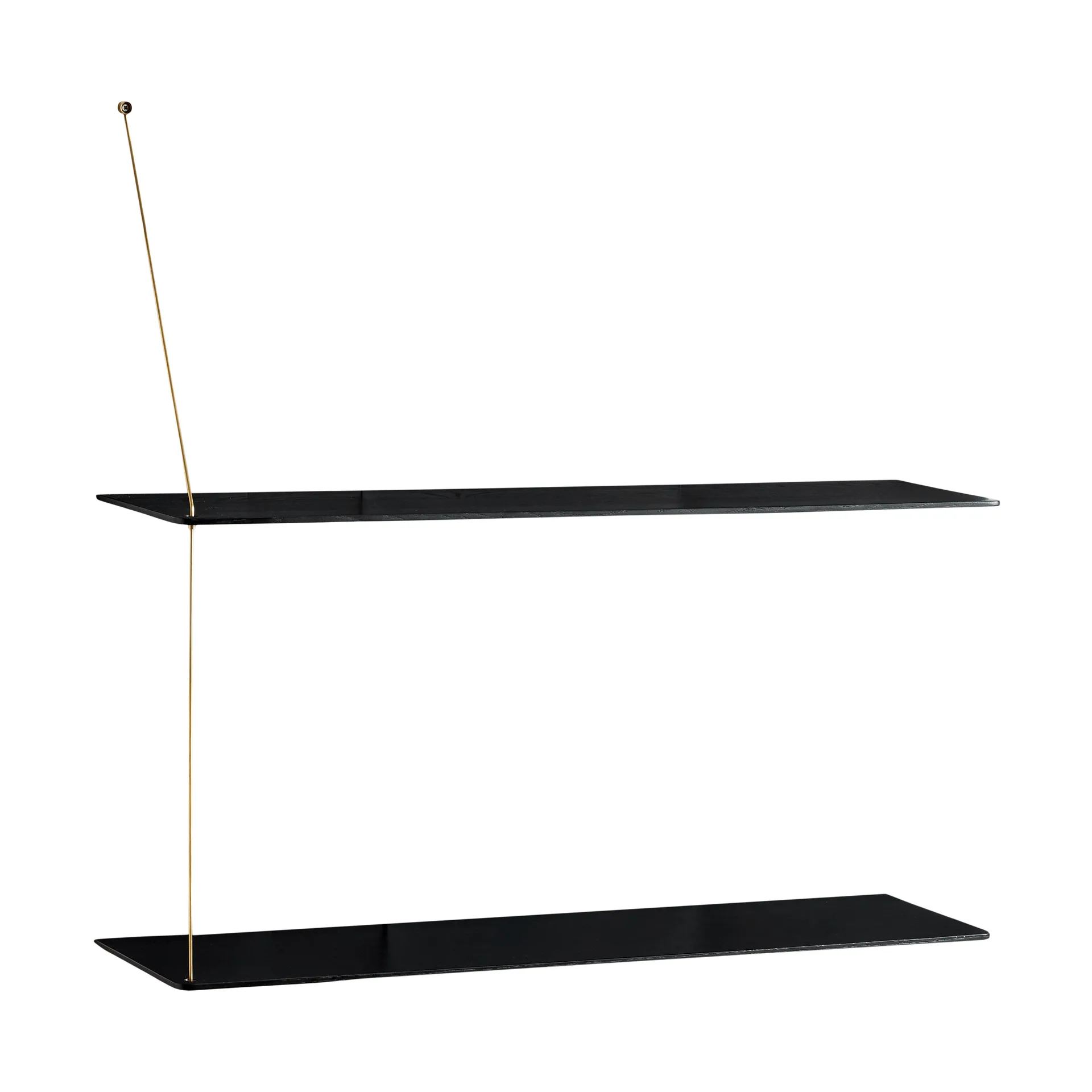 Stedge shelf, Black oak-brass, 80 cm, 2 shelves Woud